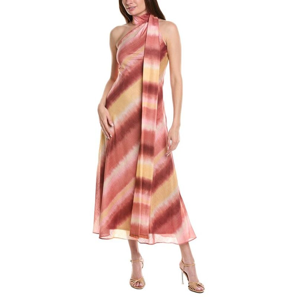 Taylor Womens  Sleeveless Linen-Blend Maxi Dress, Pink